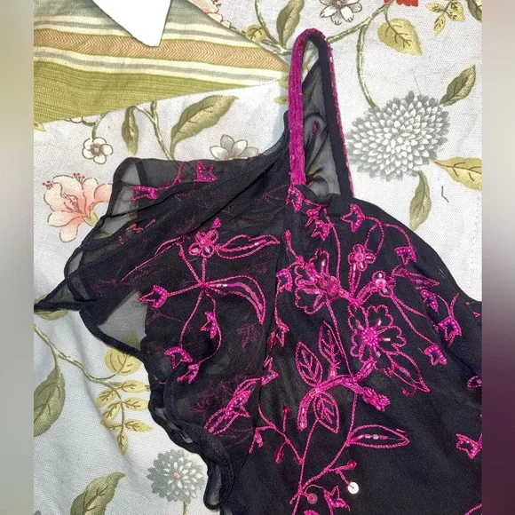 Vintage Andretta Donatello Silk Beaded Sequin Embroidered Top - Picture 12 of 16